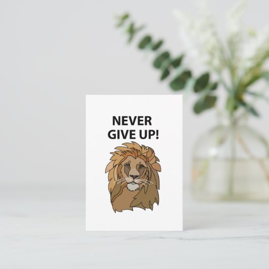 Lion gibt nie Lion auf Visitenkarte (Stehend Vorderseite)