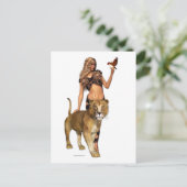 Lion Girl Postkarte (Stehend Vorderseite)