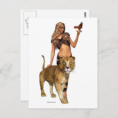 Lion Girl Postkarte (Vorne/Hinten)