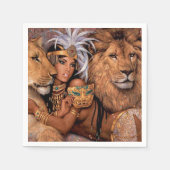 Lion Goddess Ägyptische Prinzessin Napkin Serviette (Vorderseite)