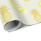Lion & Gold Glitzer Ananas Grau Wrapping Paper Geschenkpapier (Rolleneckpunkt)