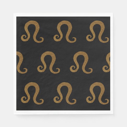 Lion Golden Zodiac Astrologie Zeichen Custom Serviette (Vorderseite)