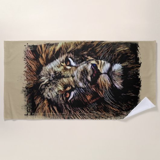 Lion graffiti Beach Handtuch (Vorderseite)