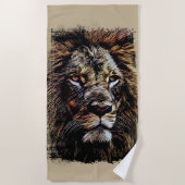 Lion graffiti Beach Handtuch (Vorderseite)