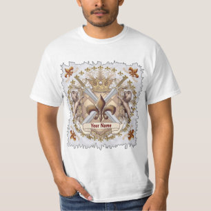 Lion Griffin Shield Familienwappen Name T-Shirt