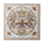 Lion Griffin Shield-Nachname Fliese (Vorderseite)