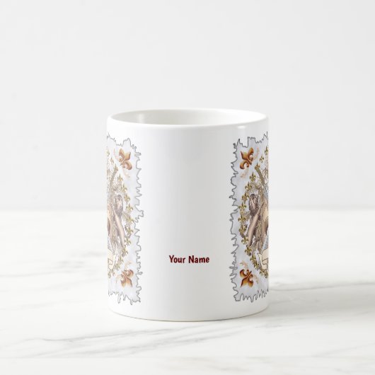 Lion Griffin Shield-Nachname Kaffeetasse (Mittel)