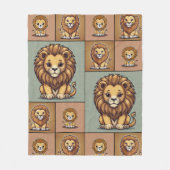 Lion Group Pattern Fleecedecke (Vorderseite)