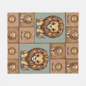 Lion Group Pattern Fleecedecke (Vorderseite (Horizontal))