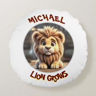 Lion Grows Rundes Kissen