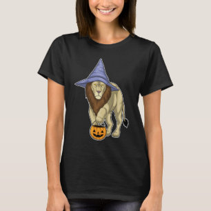 Lion Halloween Witch Pumpkin T-Shirt