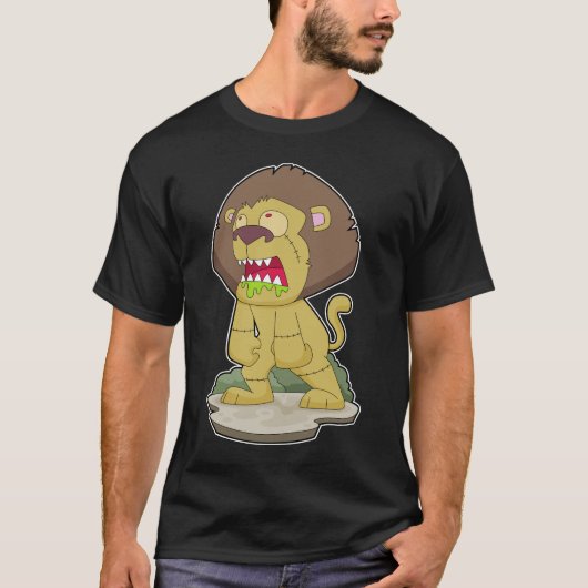 Lion Halloween Zombie T-Shirt (Vorderseite)