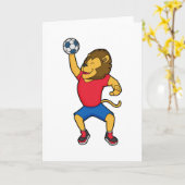 Lion Handball Spieler Handball Karte (Gelbe Blume)