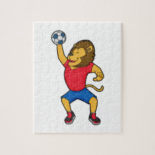 Lion Handball Spieler Handball Puzzle