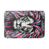 Lion Head Bath Mat | Blue Pink Lion Bath Mat Badematte (Vorderseite)