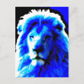 Lion Head Blue Postkarte (Vorderseite)