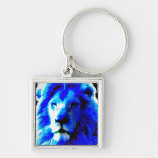 Lion Head Blue Schlüsselanhänger (Vorne)