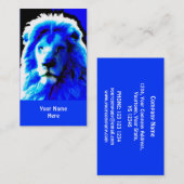 Lion Head Blue Visitenkarte blau (Vorne/Hinten)