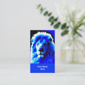 Lion Head Blue Visitenkarte blau (Stehend Vorderseite)