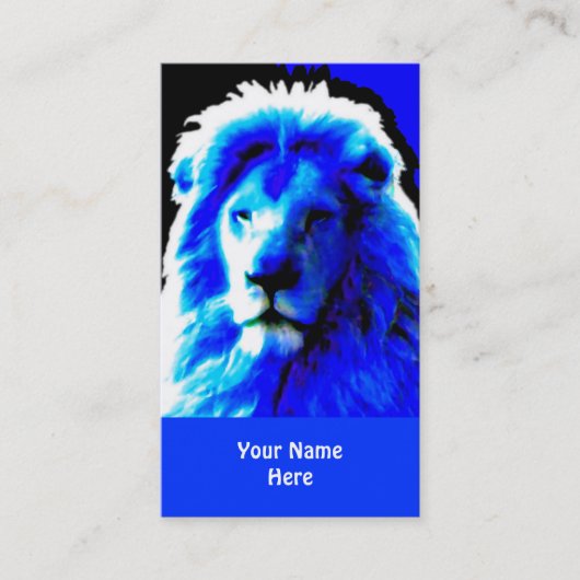 Lion Head Blue Visitenkarte blau (Vorderseite)
