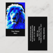 Lion Head Blue Visitenkarte schwarz (Vorne/Hinten)