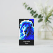 Lion Head Blue Visitenkarte schwarz (Stehend Vorderseite)