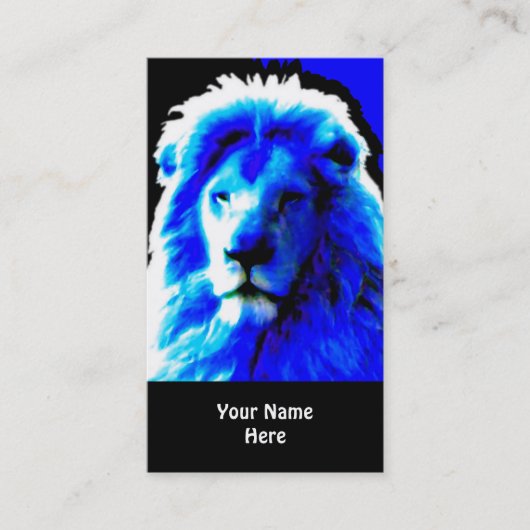 Lion Head Blue Visitenkarte schwarz (Vorderseite)