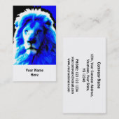 Lion Head Blue Visitenkarte weiß (Vorne/Hinten)