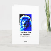 Lion Head Blue "Your Text" Grüße Karte (Rückseite)