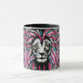 Lion Head Coffee Tasse | Blue Pink Lion Coffee Cup (Zentrum)