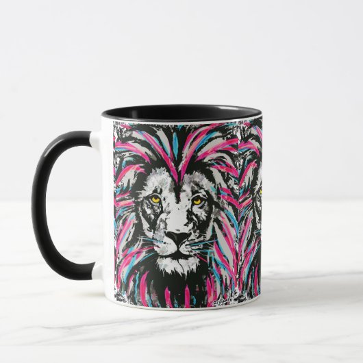 Lion Head Coffee Tasse | Blue Pink Lion Coffee Cup (Links)
