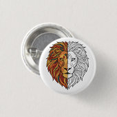 Lion Head Colorful Mandala Spirit Animal button (Vorne & Hinten)