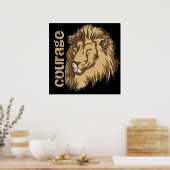 Lion Head Courage motivierend Plakatdruck Poster (Küche)