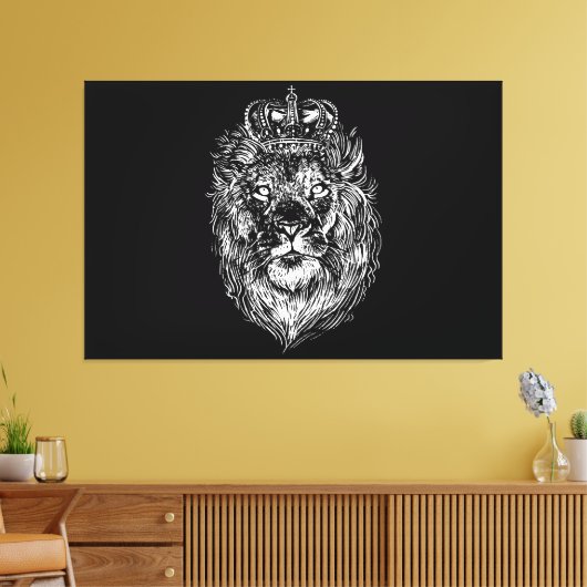 lion head design with wonderful charisma leinwanddruck (Insitu (Wohnzimmer))
