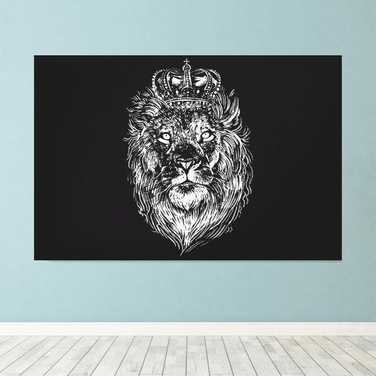 lion head design with wonderful charisma leinwanddruck (Insitu (Holzboden))