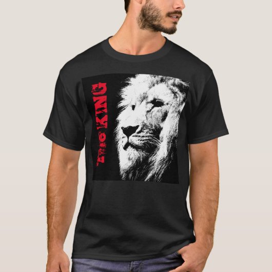 Lion Head Face Template Mens Modernes, elegantes S T-Shirt (Vorderseite)