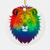 Lion Head Gay Pride Keramik Ornament (Vorne)