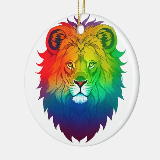 Lion Head Gay Pride Keramik Ornament (Links)