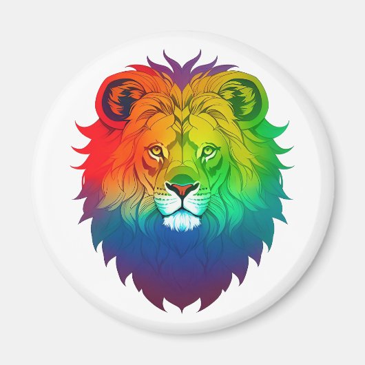 Lion Head Gay Pride Magnet (Vorne)
