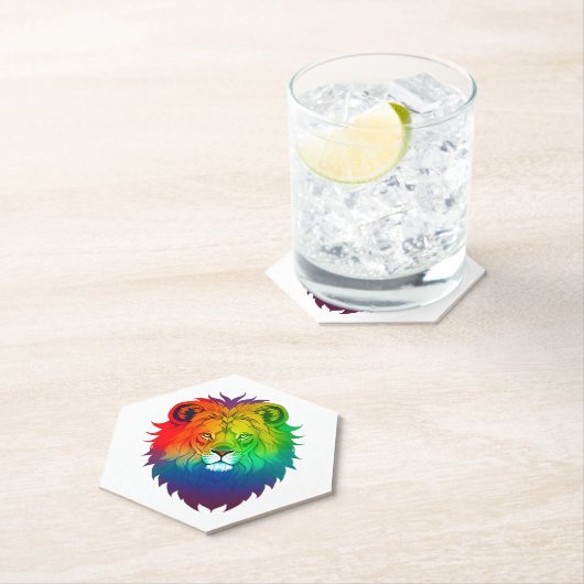 Lion Head Gay Pride Untersetzer (Vor Ort)