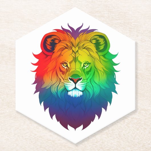 Lion Head Gay Pride Untersetzer (Vorderseite)