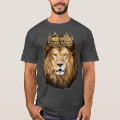 Lion Head Golden Crown Art Leinwände King T-Shirt (Vorderseite)