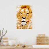 Lion Head Grunge Canvas Print Poster (Küche)