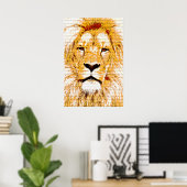 Lion Head Grunge Canvas Print Poster (Heimbüro)