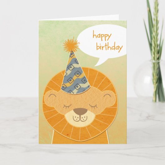 Lion Head Happy Birthday Card Karte (Vorderseite)