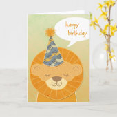 Lion Head Happy Birthday Card Karte (Gelbe Blume)