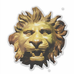 LION HEAD IN BRONZE Figurehead Antique Roman Ship Aufkleber