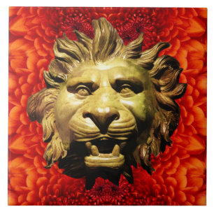 LION HEAD IN BRONZE Figurehead Antique Roman Ship Fliese