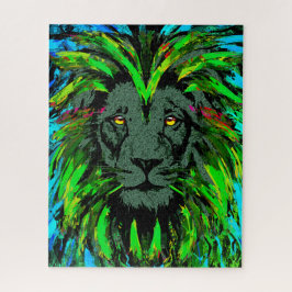 Lion Head Jigsaw Puzzle | Green Lion Puzzle