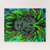 Lion Head Jigsaw Puzzle | Green Lion Puzzle (Horizontal)